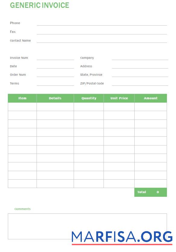Downloadable Free Generic Invoice real example